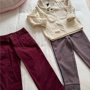 Janie and Jack Ivory Cable Knit Sweater and Ralph Lauren pants
